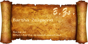 Bartha Zsigmond névjegykártya